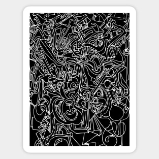 Abstract Ink Drawing #14 Black Sticker